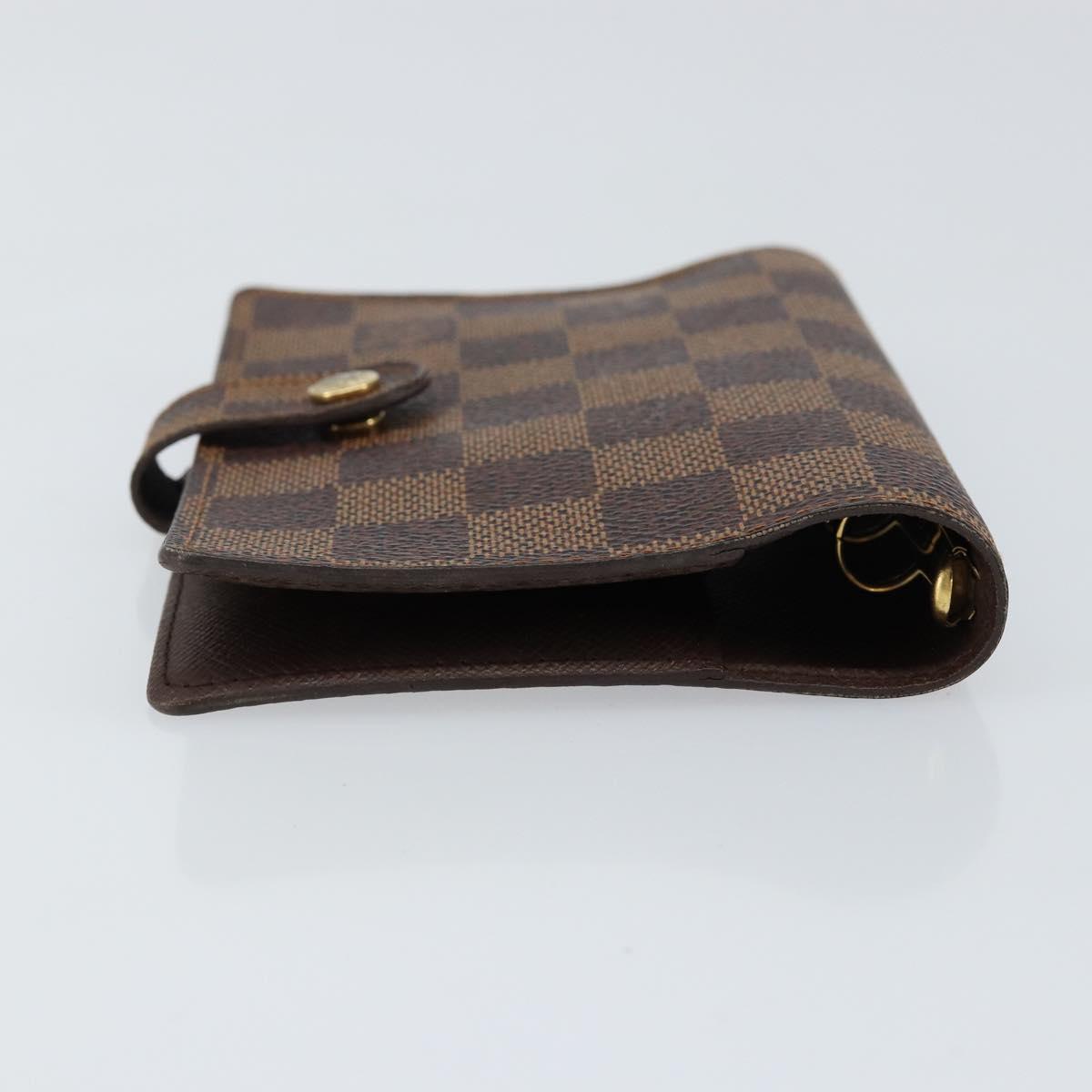 LOUIS VUITTON Damier Ebene Agenda PM Day Planner Cover R20700 LV Auth 148433