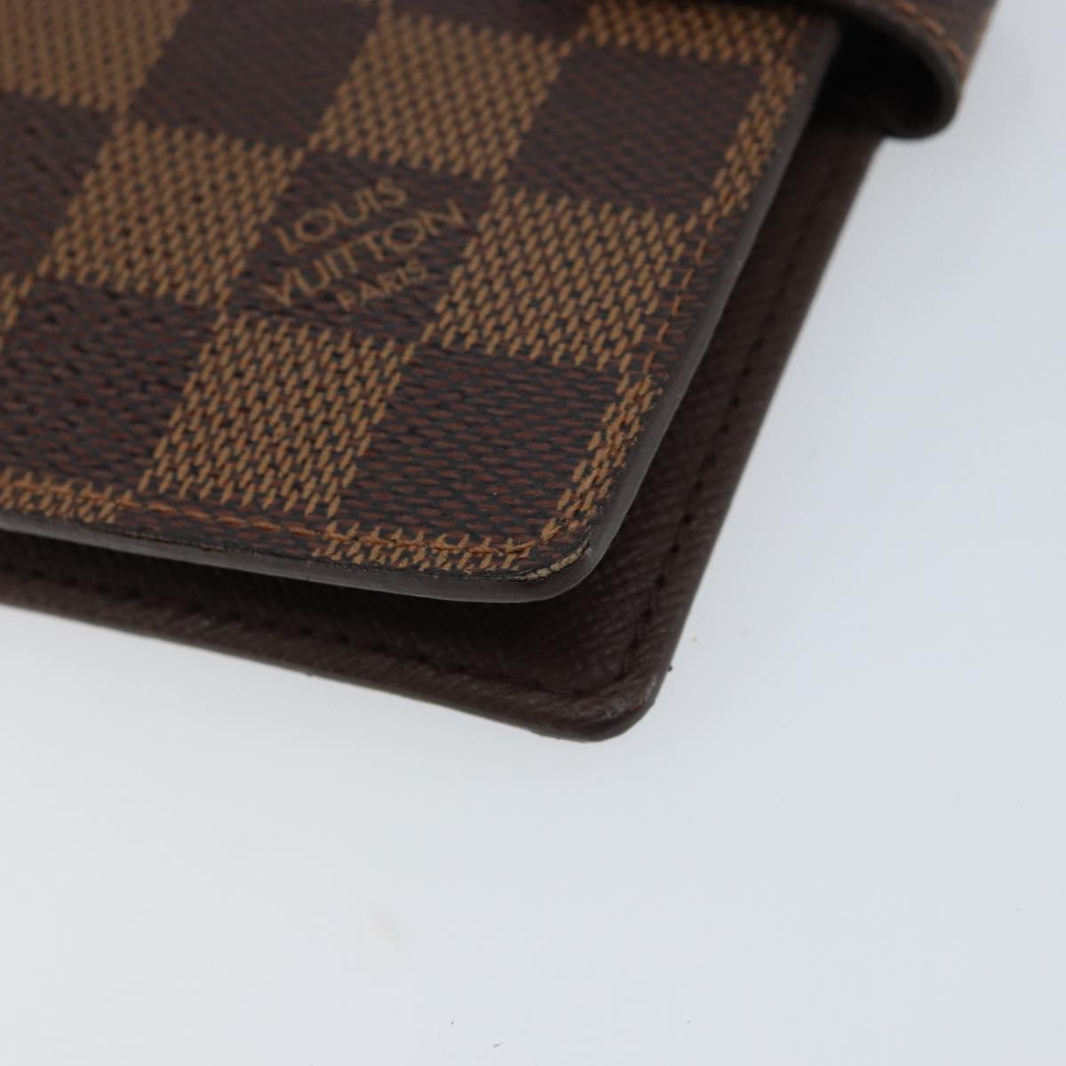 LOUIS VUITTON Damier Ebene Agenda PM Day Planner Cover R20700 LV Auth 148433