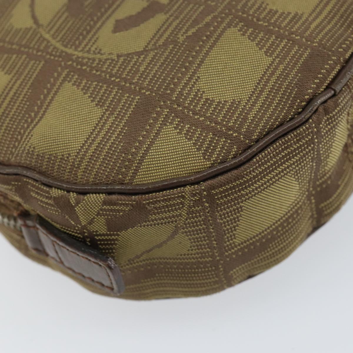 CHANEL New Travel line Pouch Nylon Beige CC Auth 148436