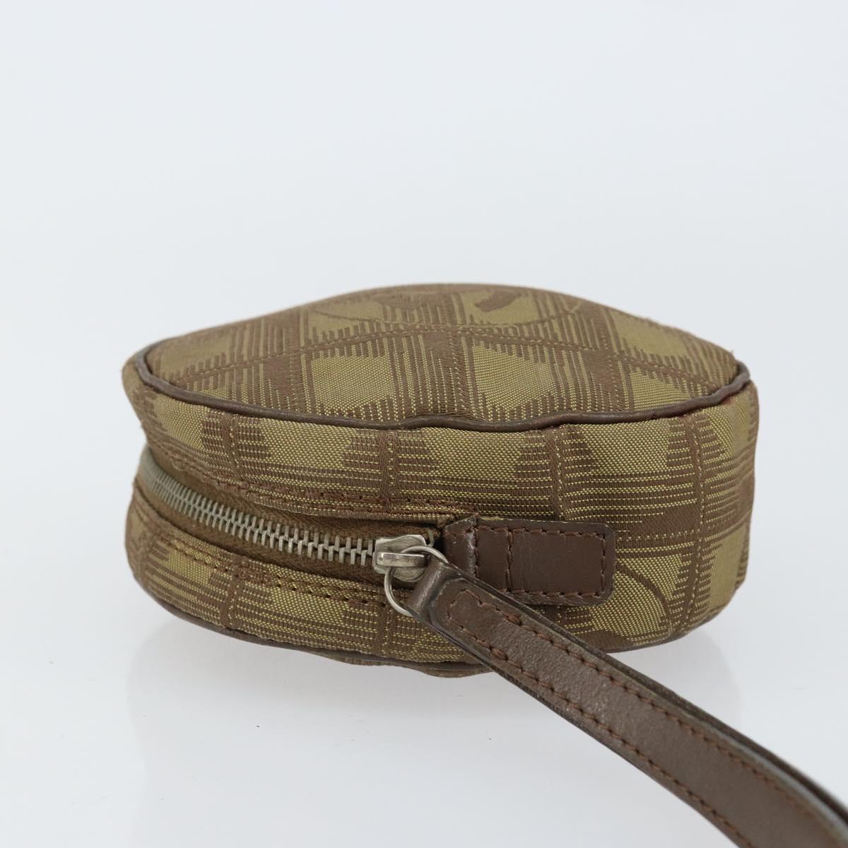 CHANEL New Travel line Pouch Nylon Beige CC Auth 148436