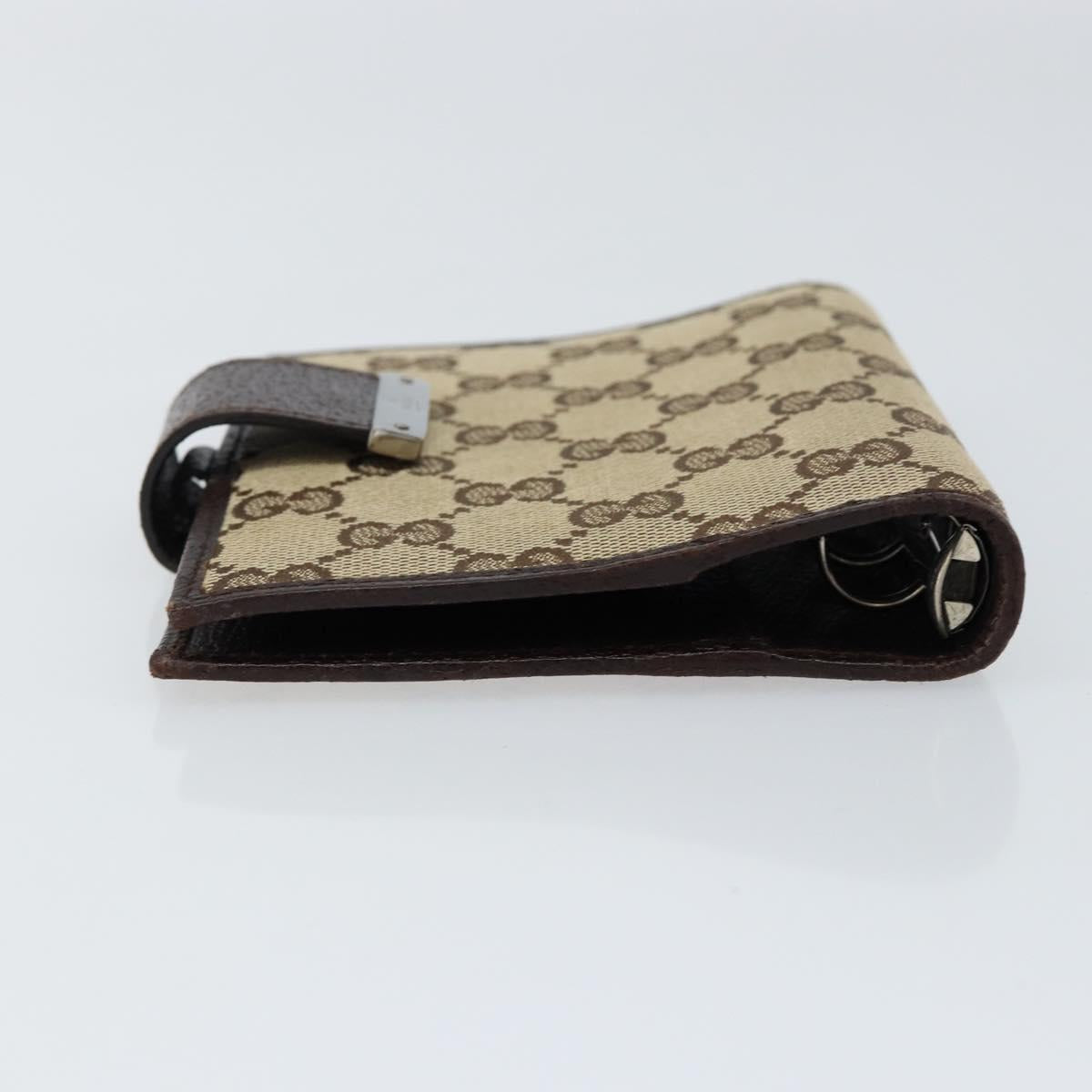 GUCCI GG Canvas Day Planner Cover Beige Silver 115240 Auth 148437