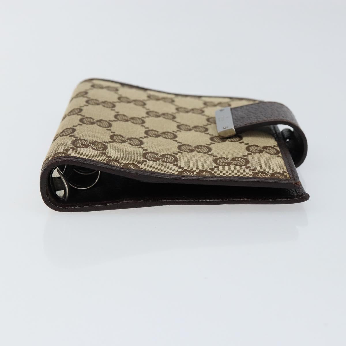 GUCCI GG Canvas Day Planner Cover Beige Silver 115240 Auth 148437