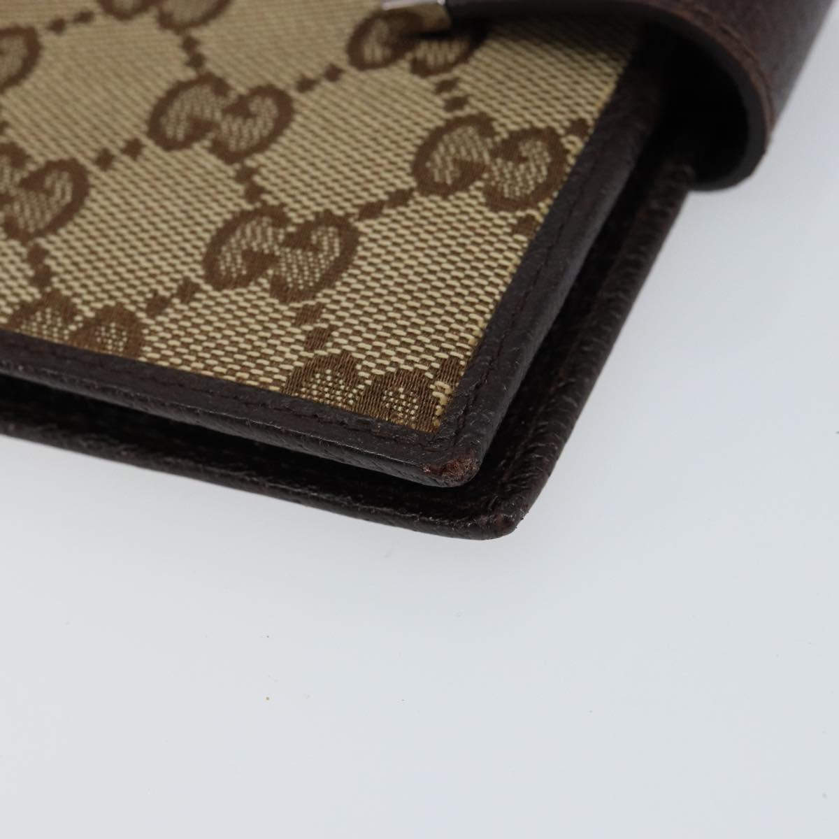 GUCCI GG Canvas Day Planner Cover Beige Silver 115240 Auth 148437