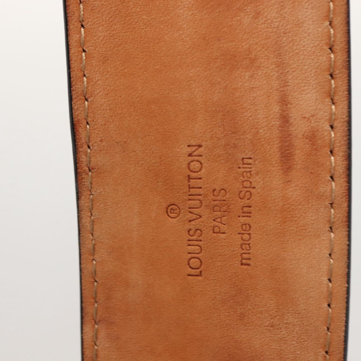 LOUIS VUITTON Ceinture jeans Belt Leather 40.9"" Black LV Auth 148441