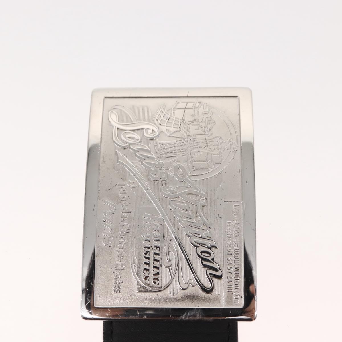 LOUIS VUITTON Ceinture jeans Belt Leather 40.9"" Black LV Auth 148441