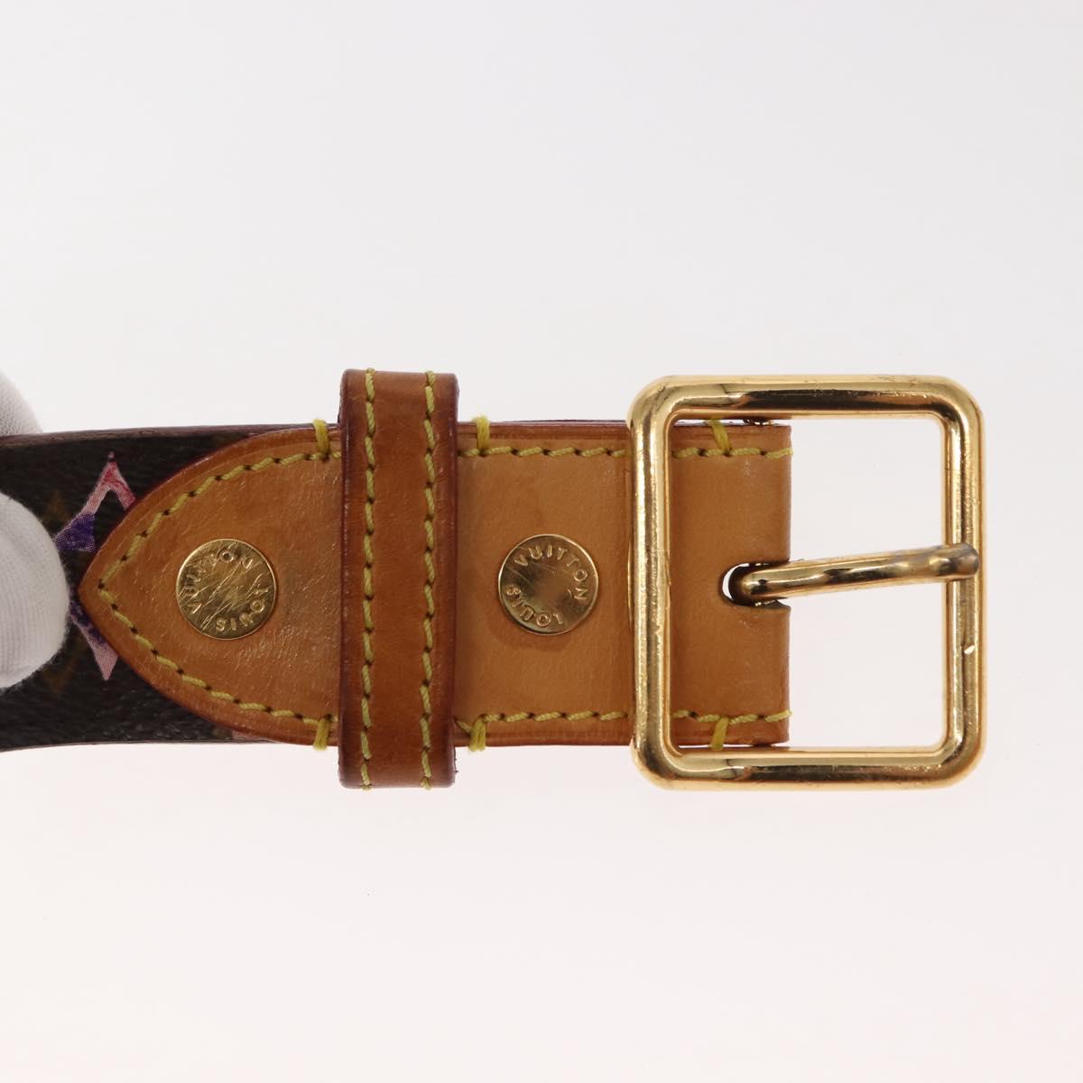 LOUIS VUITTON Monogram Watercolor Ceinture Belt 34.6"" M9622 LV Auth 148442