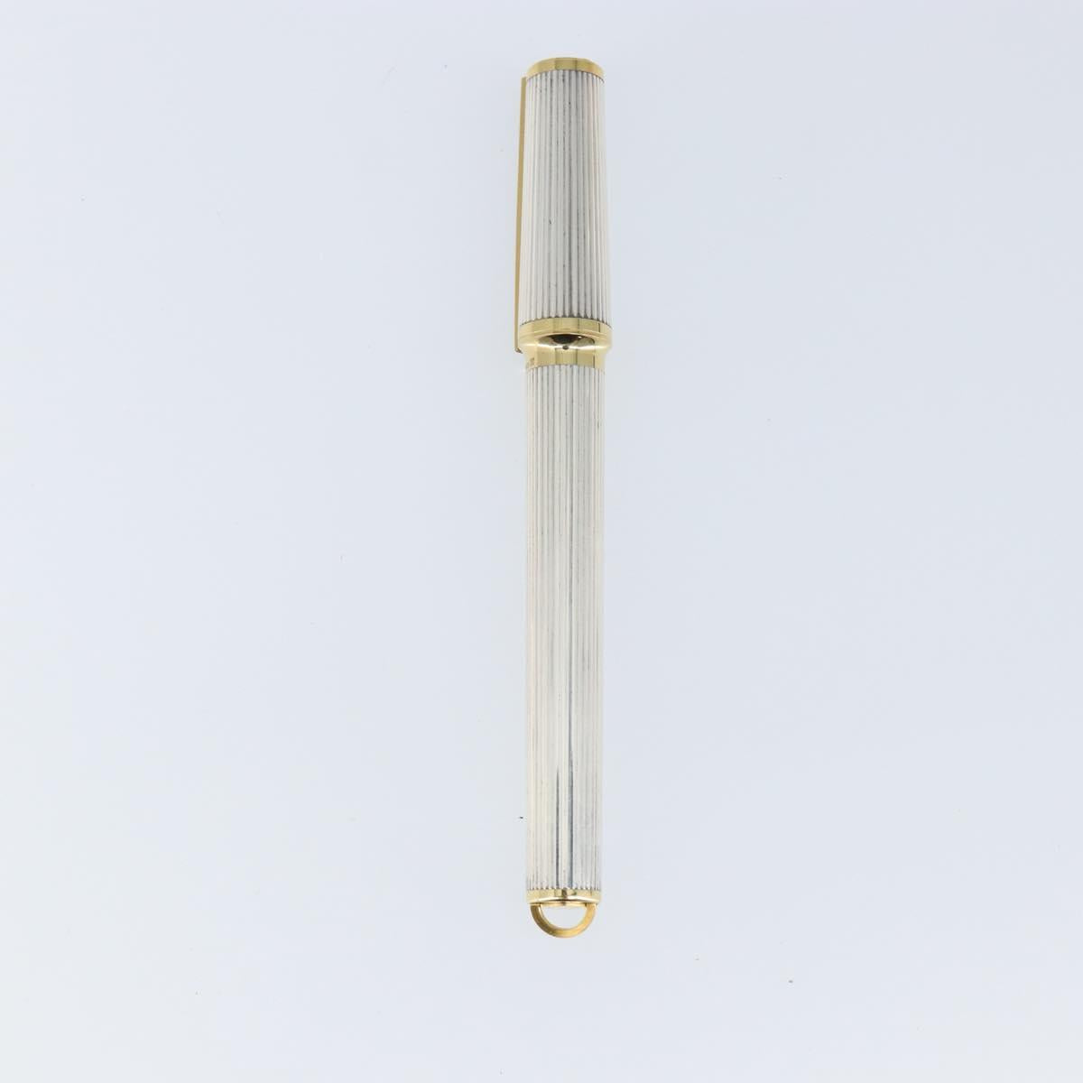 S.T. DUPONT Fountain Pen metal Silver tone Auth 148443