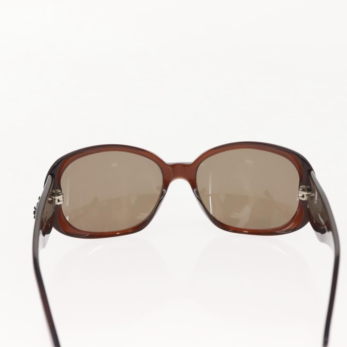 CHANEL Camelia Sunglasses plastic Brown CC Auth 148447
