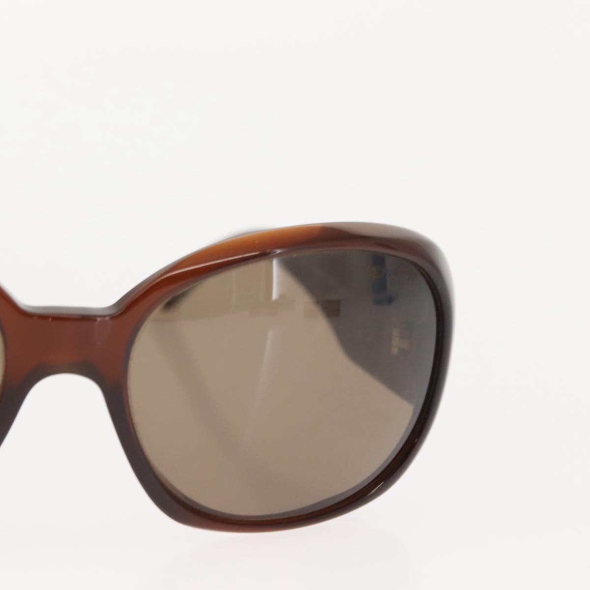 CHANEL Camelia Sunglasses plastic Brown CC Auth 148447