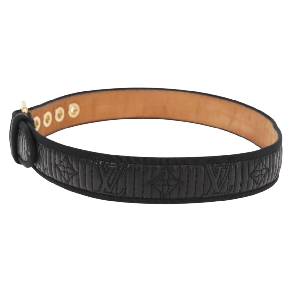 LOUIS VUITTON Monogram Antheia Ceinture Belt 34.6"" Black LV Auth 148448