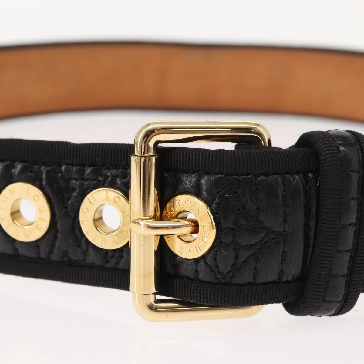 LOUIS VUITTON Monogram Antheia Ceinture Belt 34.6"" Black LV Auth 148448