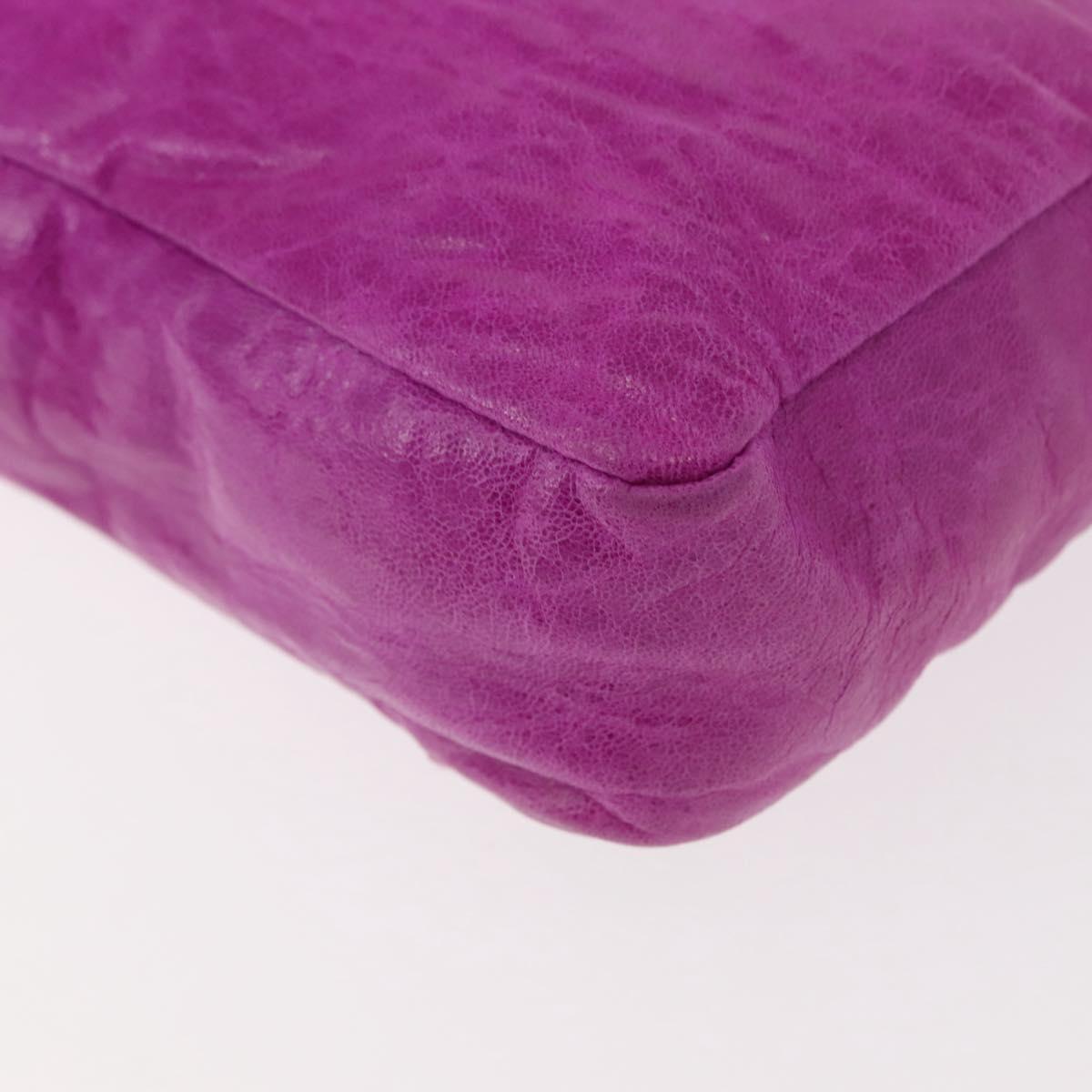 BALENCIAGA Classic Pouch Leather Purple 110481 Auth 148453