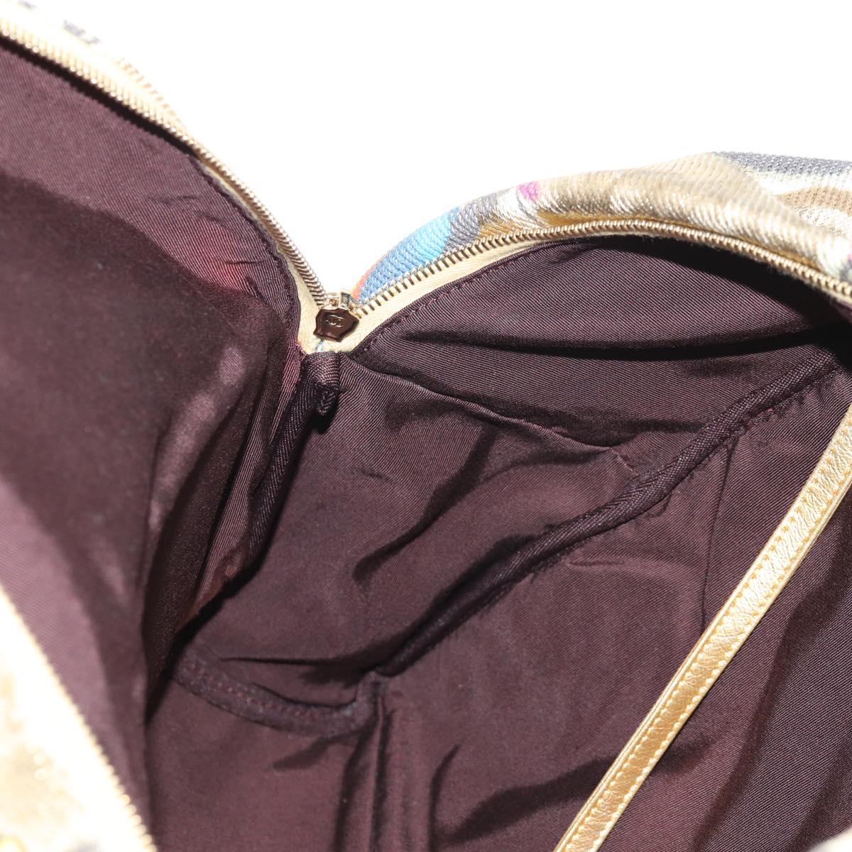 CHANEL Graffiti Backpack Canvas Gold CC Auth 148460SAM