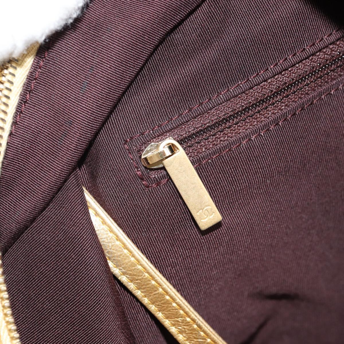 CHANEL Graffiti Backpack Canvas Gold CC Auth 148460SAM