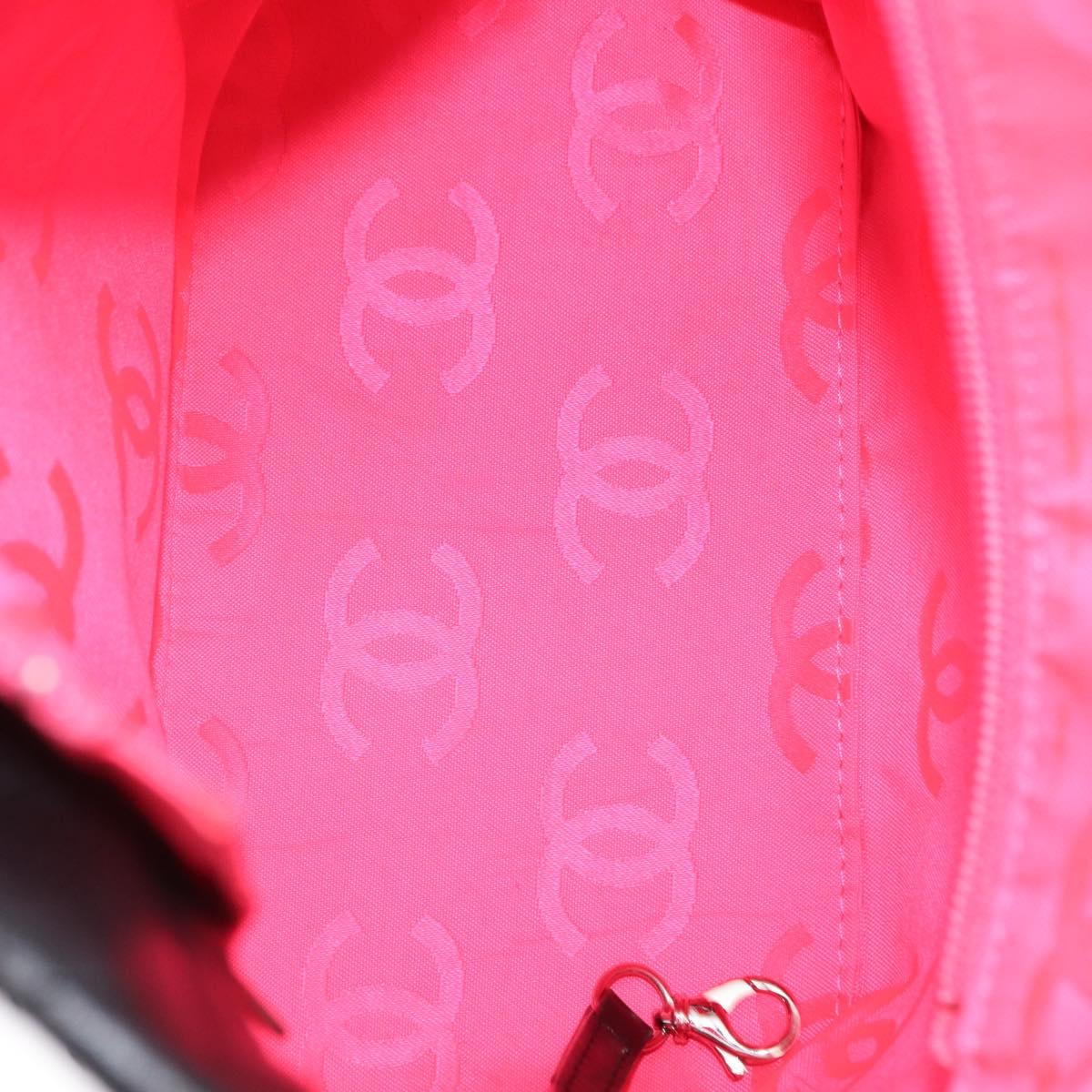 CHANEL Cambon Line Matelasse Tote Bag Leather Black Silver CC Auth 148463SAV