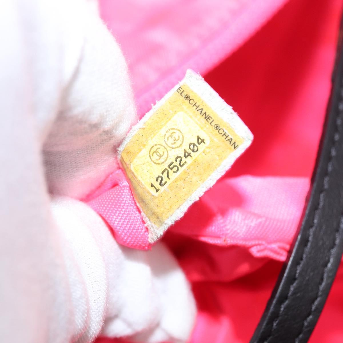 CHANEL Cambon Line Matelasse Tote Bag Leather Black Silver CC Auth 148463SAV