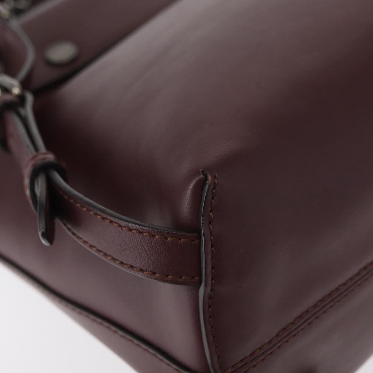 FENDI Back To School Backpack Leather 2way Bordeaux Silver Auth 148468