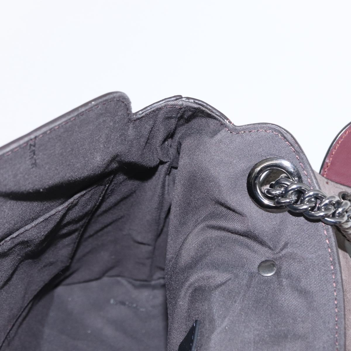 FENDI Back To School Backpack Leather 2way Bordeaux Silver Auth 148468