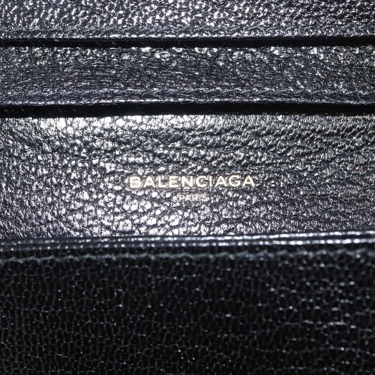 BALENCIAGA Card Case Leather Black 477512 Auth 148472