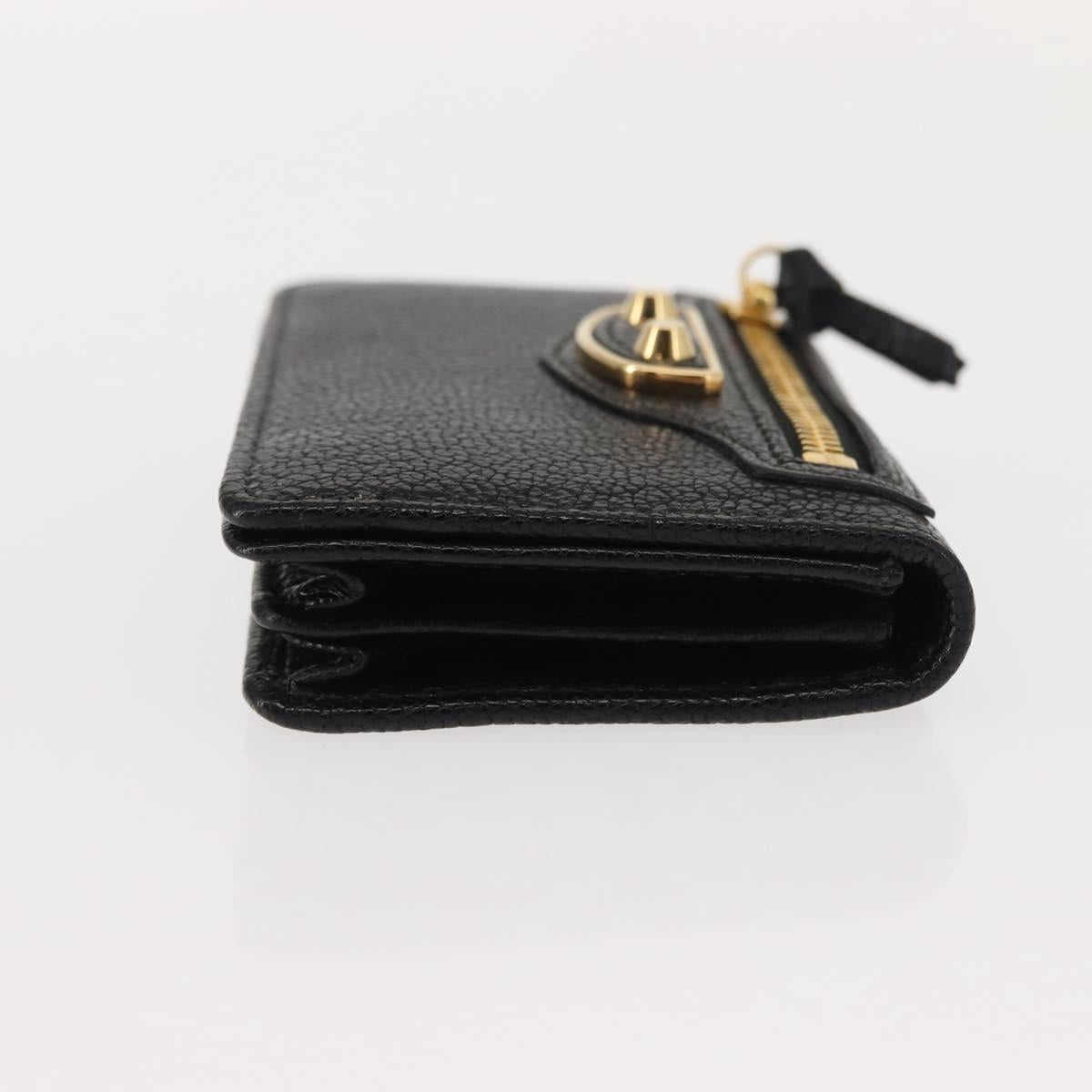 BALENCIAGA Card Case Leather Black 477512 Auth 148472