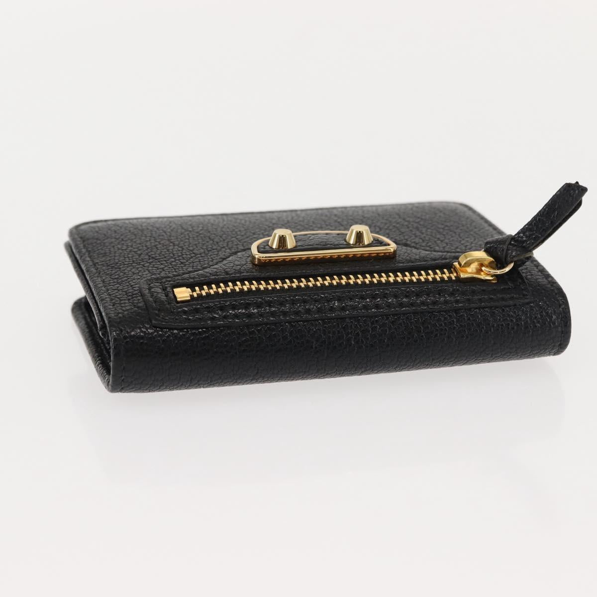 BALENCIAGA Card Case Leather Black 477512 Auth 148472