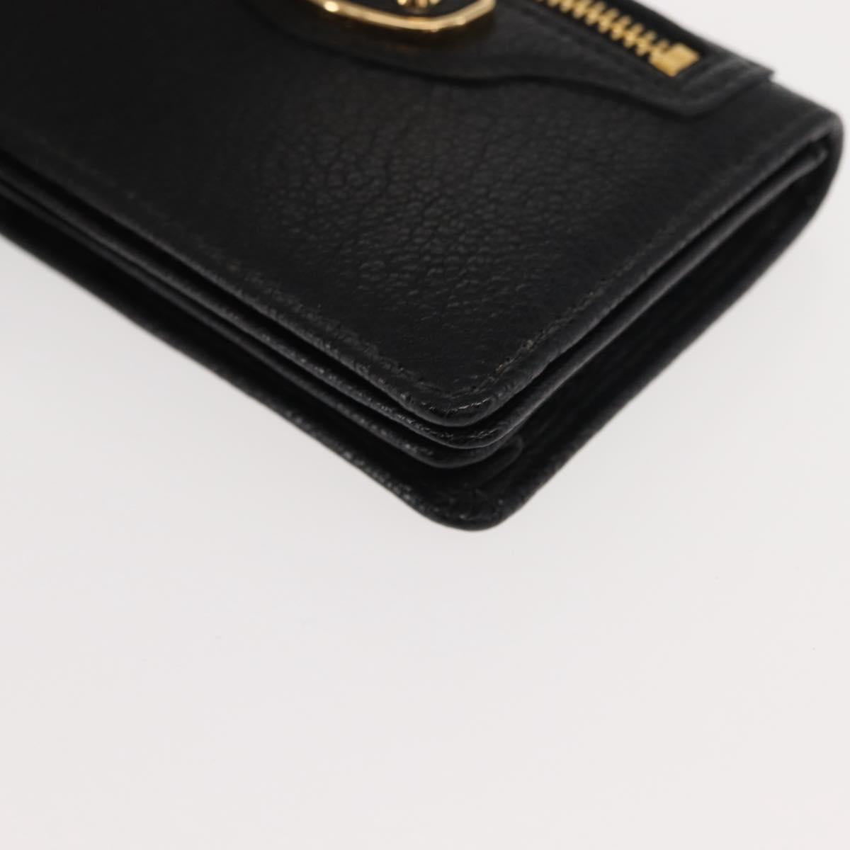 BALENCIAGA Card Case Leather Black 477512 Auth 148472