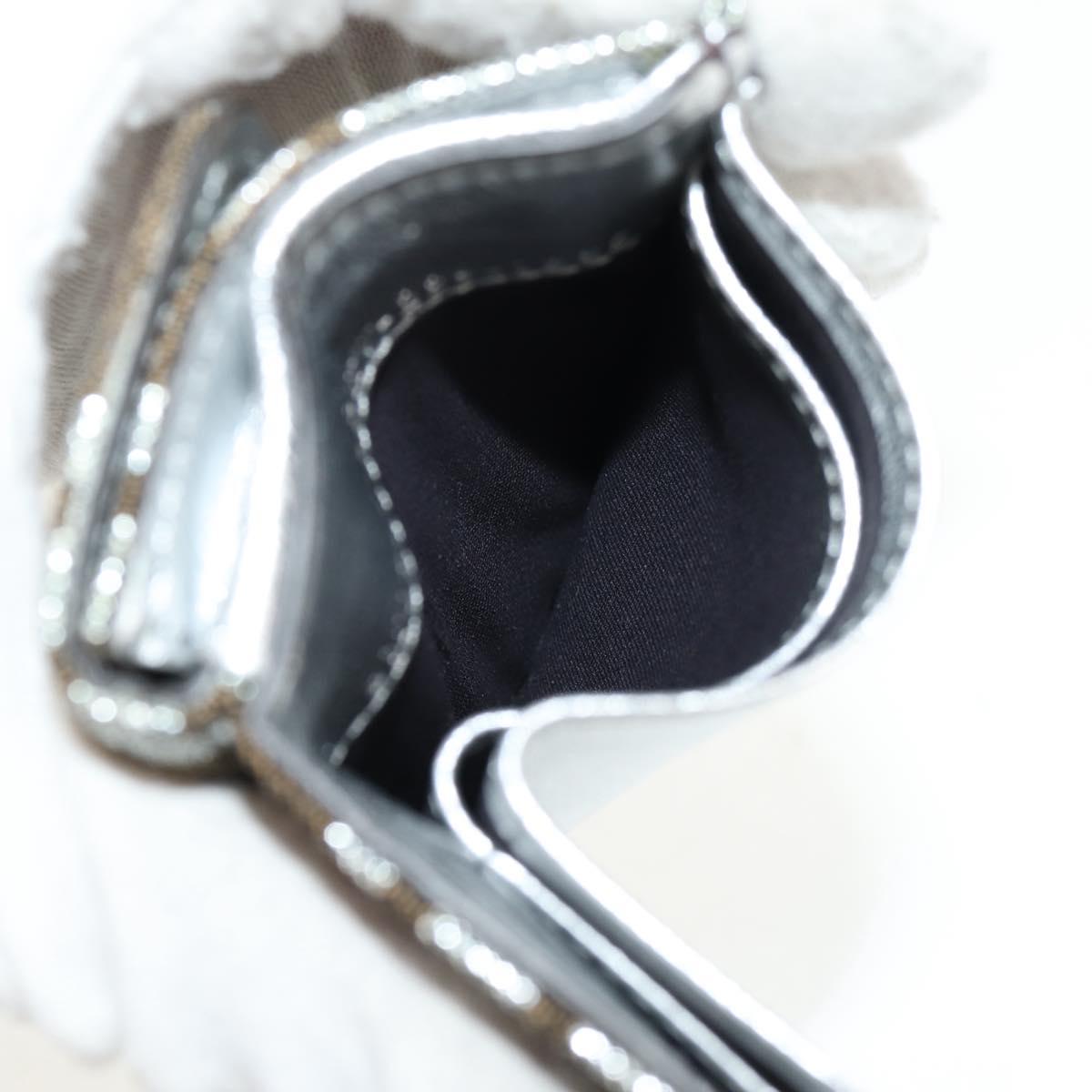 FENDI Zucca Canvas Baguette Wallet Silver Brown Auth 148473M