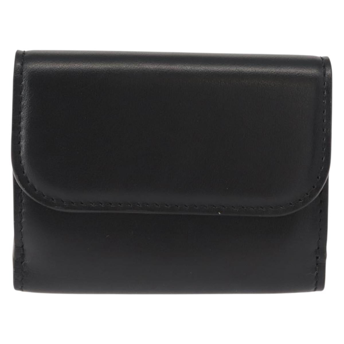 Chloe Sense Wallet Leather Black Auth 148476