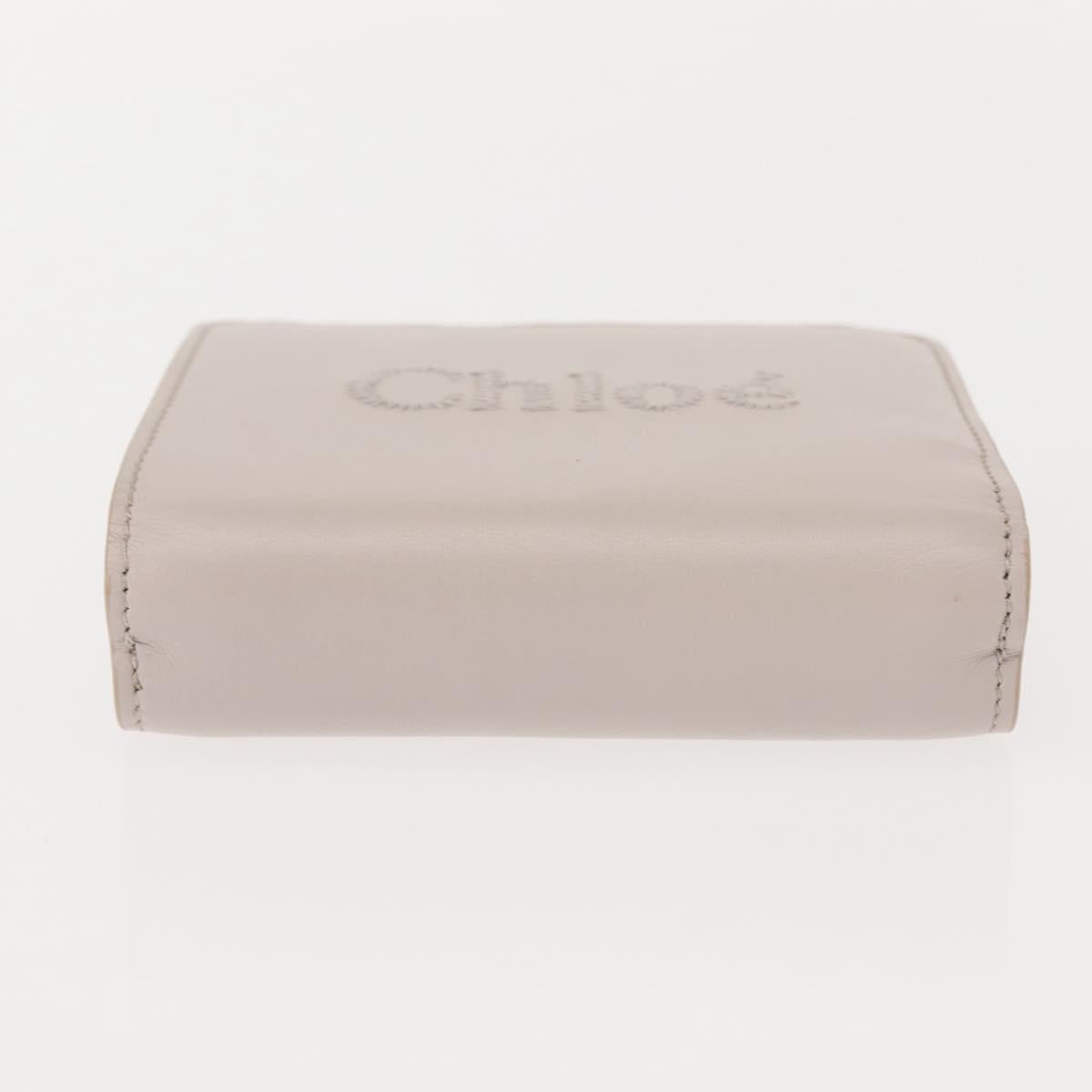 Chloe Sense Wallet Leather Ivory Auth 148477