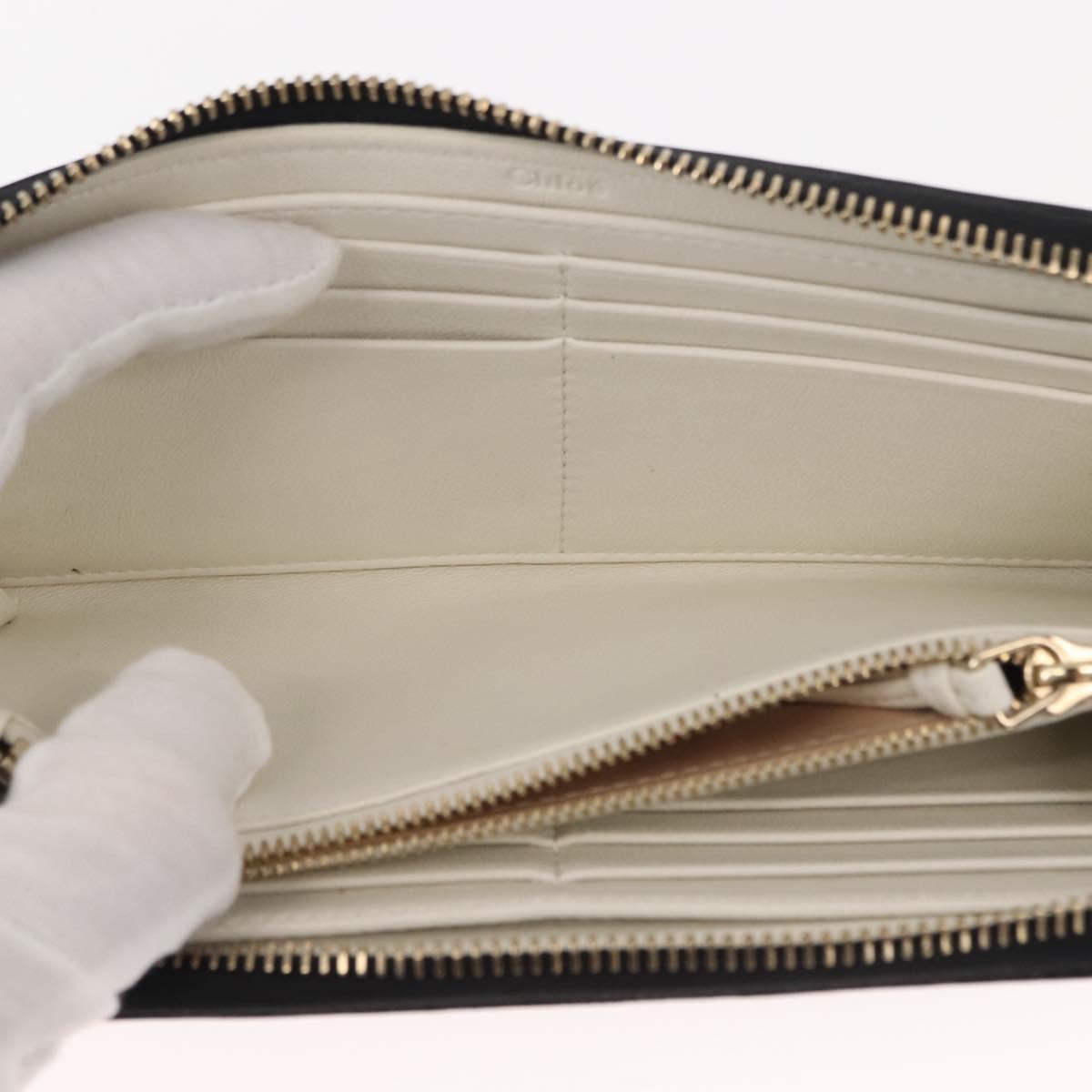 Chloe Sense Wallet Leather Black Auth 148478