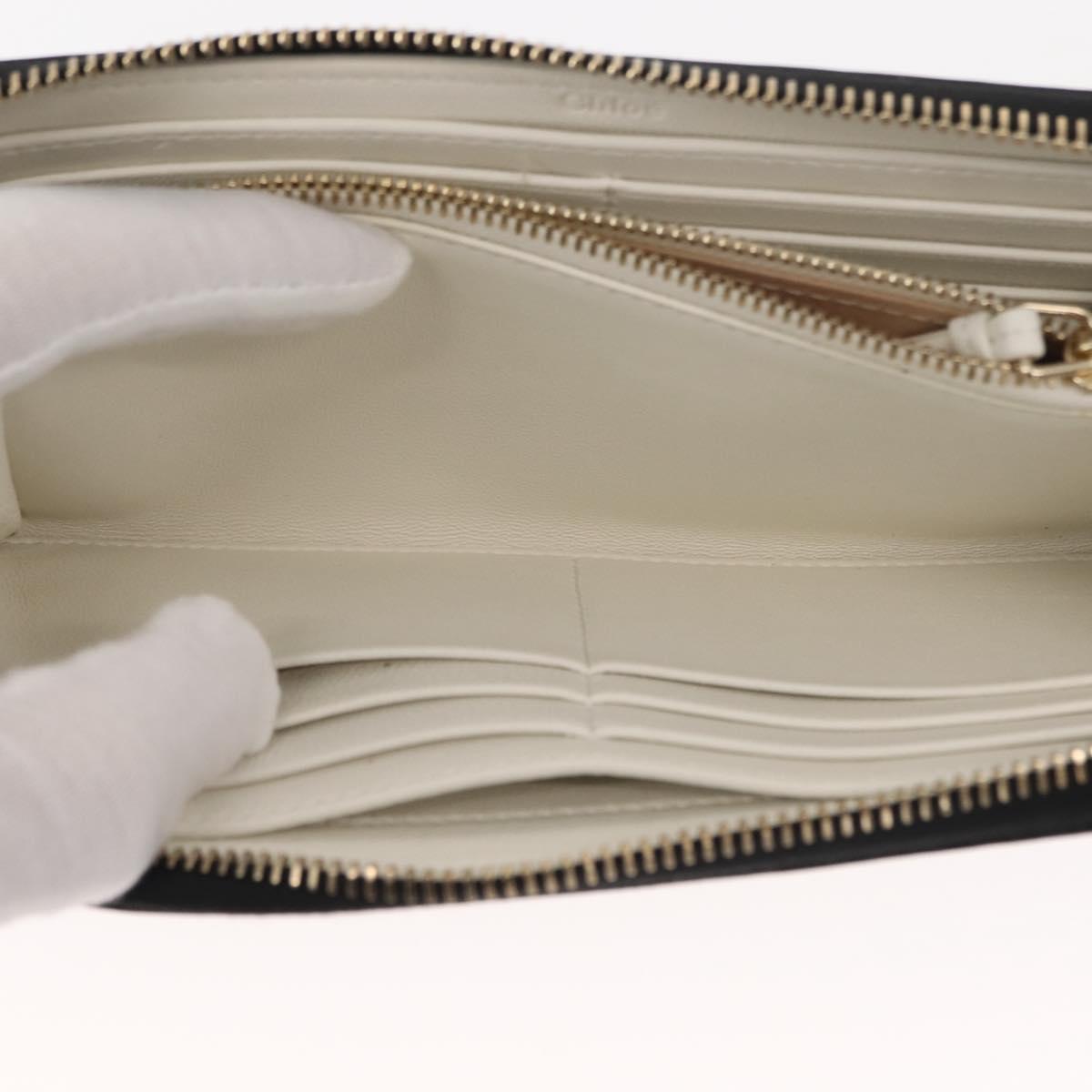 Chloe Sense Wallet Leather Black Auth 148478