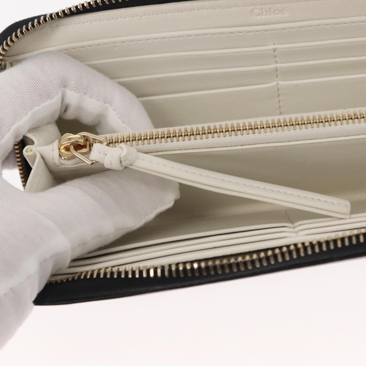 Chloe Sense Wallet Leather Black Auth 148478