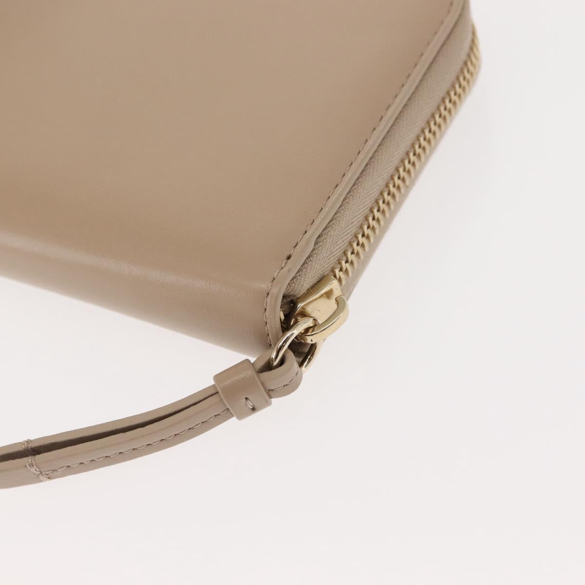 Chloe Sense Long Wallet Leather Beige Auth 148479