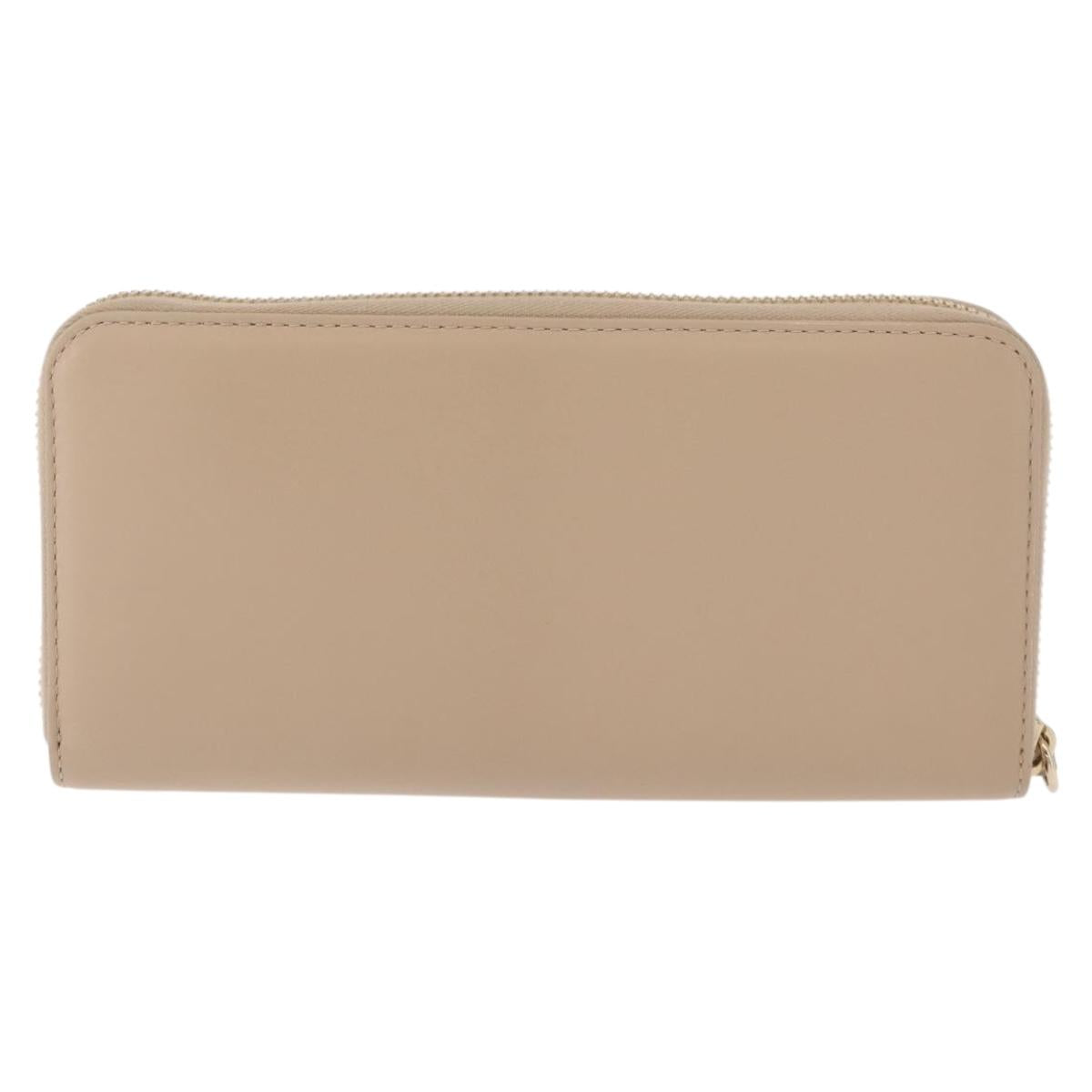 Chloe Sense Long Wallet Leather Beige Auth 148479