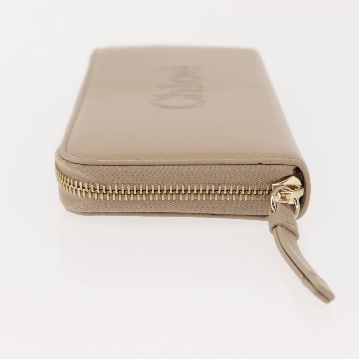 Chloe Sense Long Wallet Leather Beige Auth 148479