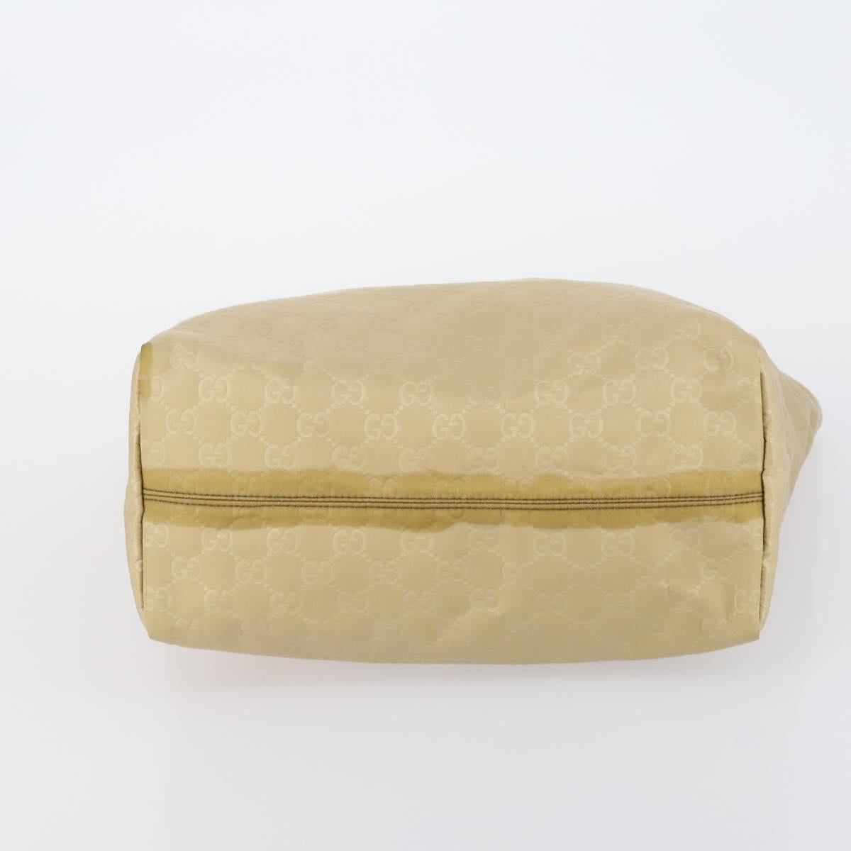 GUCCI GG Canvas Tote Bag Nylon Leather 2 Set Beige Auth 148483