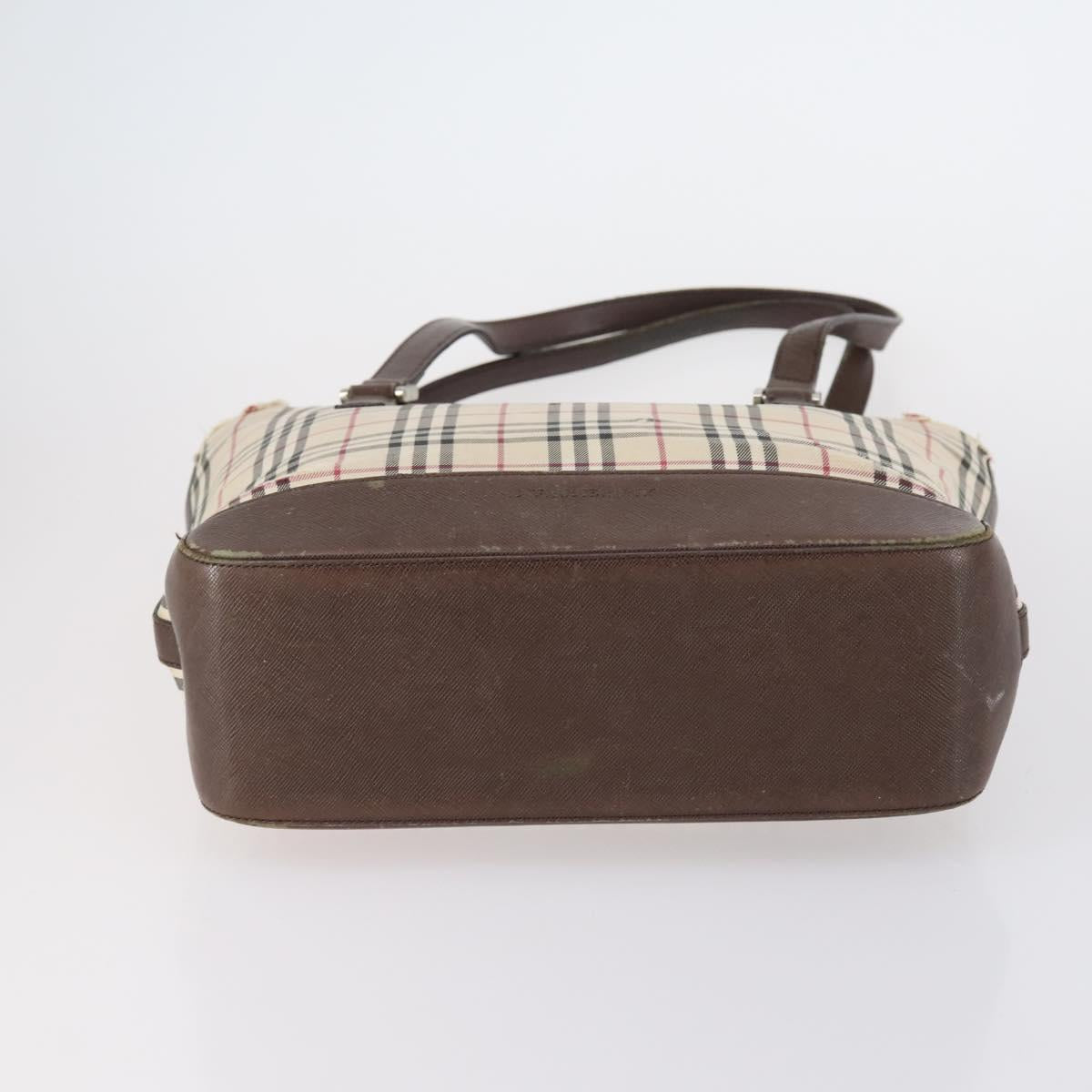 BURBERRY Nova Check Shoulder Bag Nylon Canvas 4 Set Beige Brown black Auth 148484