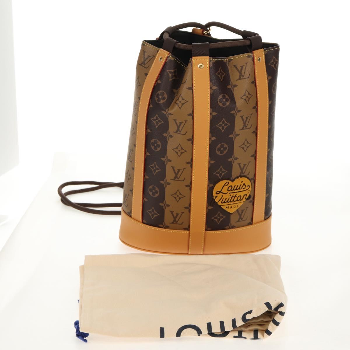 LOUIS VUITTON Eclipse Stripe LVxNIGO Randonnee Messenger Bag M45968 Auth 148521SM