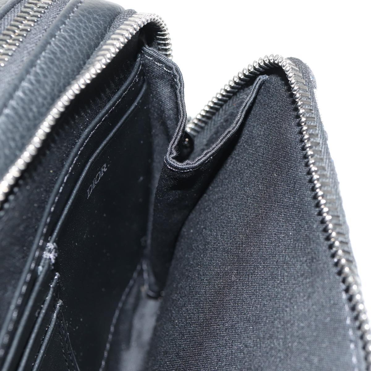 Christian Dior Trotter Canvas Oblique Shoulder Bag Navy Silver Auth 148526M