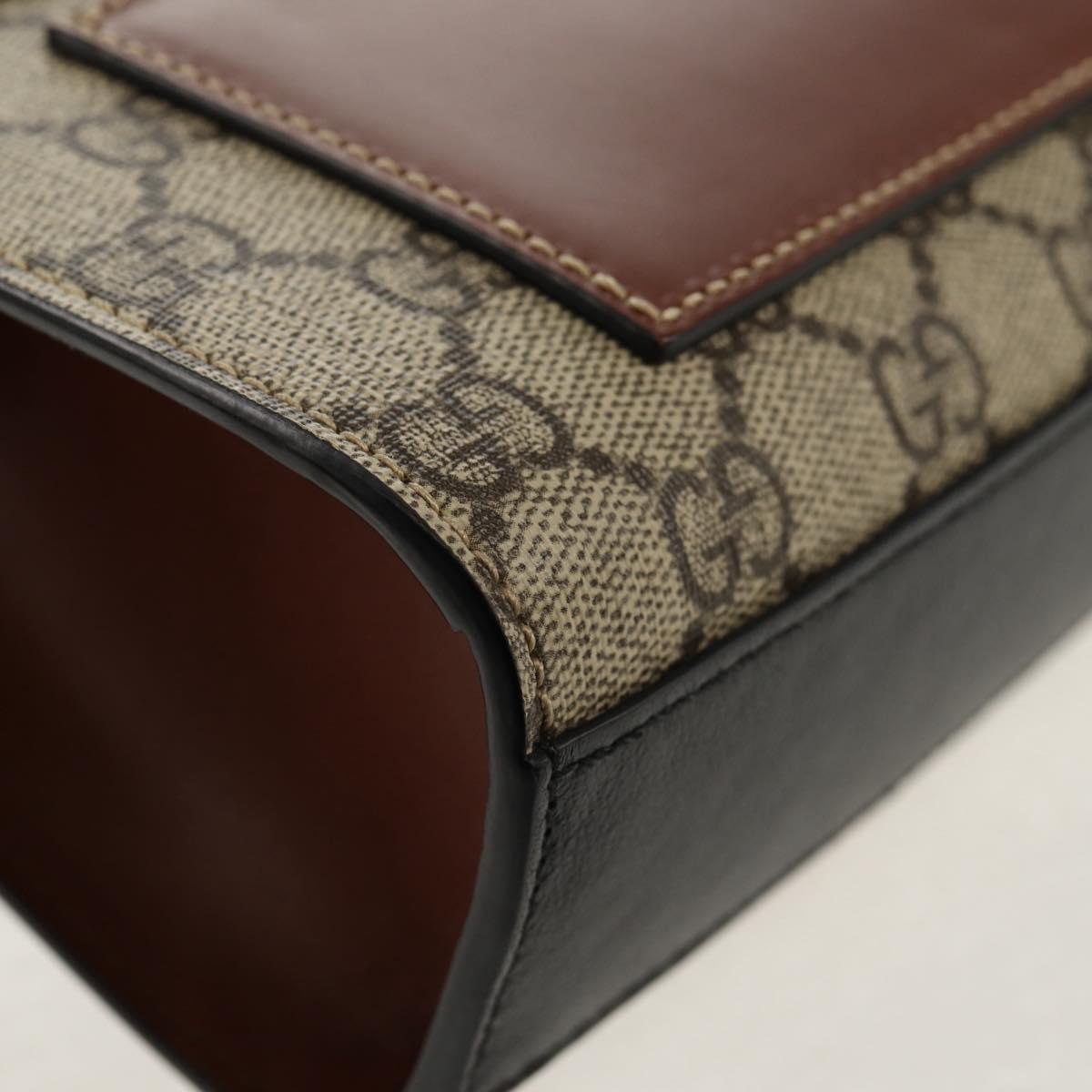 GUCCI GG Supreme Chain Shoulder Bag PVC Beige Gold 409487 Auth 148528M