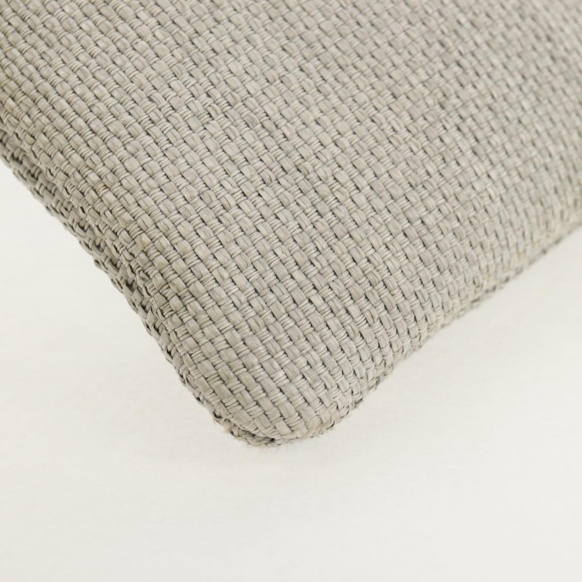 CHANEL Clutch Bag Canvas Gray CC Auth 148530M