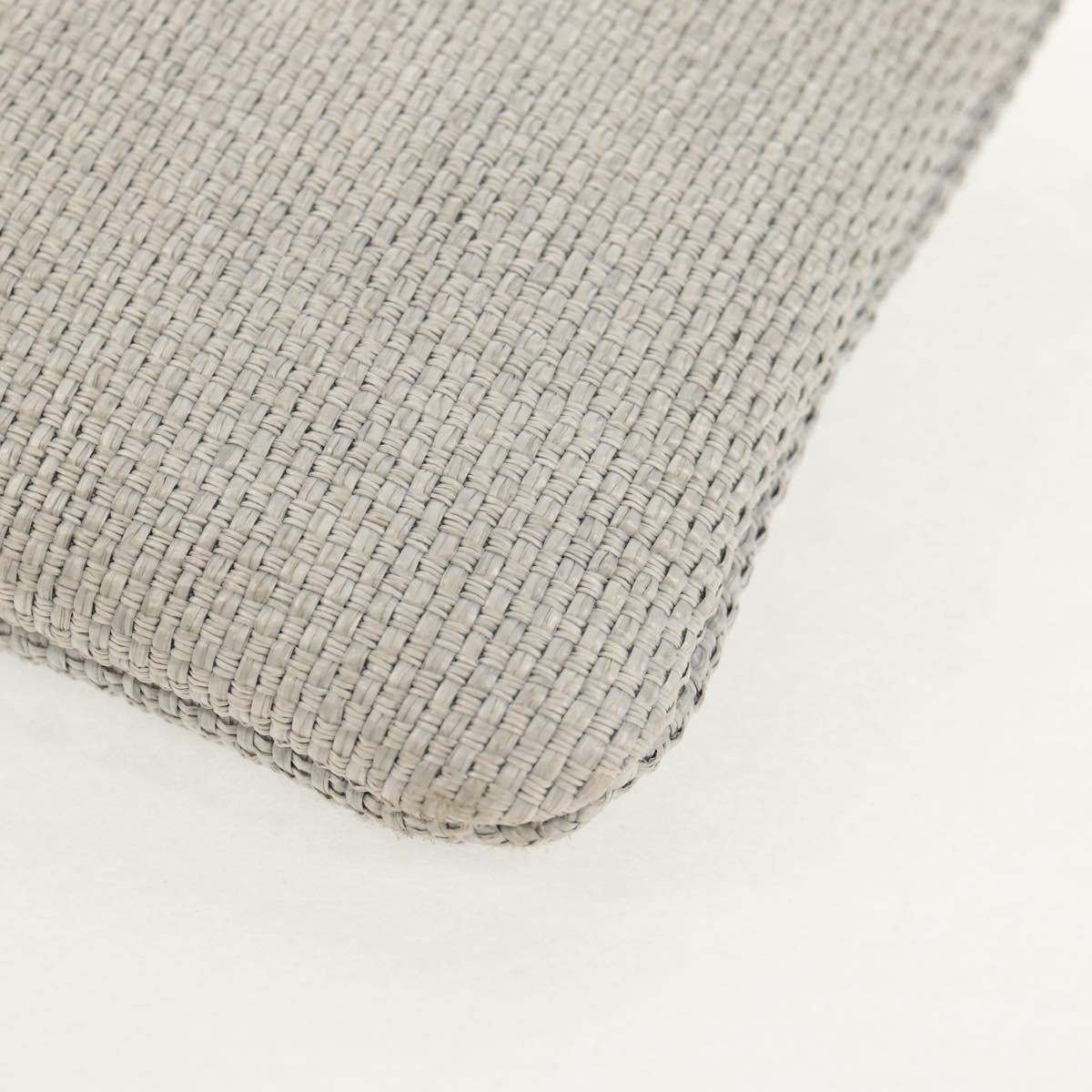 CHANEL Clutch Bag Canvas Gray CC Auth 148530M