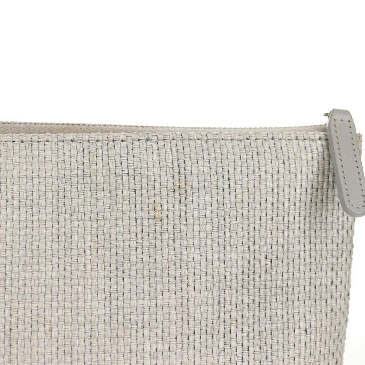 CHANEL Clutch Bag Canvas Gray CC Auth 148530M