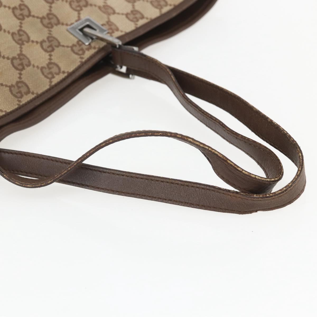 GUCCI GG Canvas Tote Bag Beige Silver 31242 Auth 148537