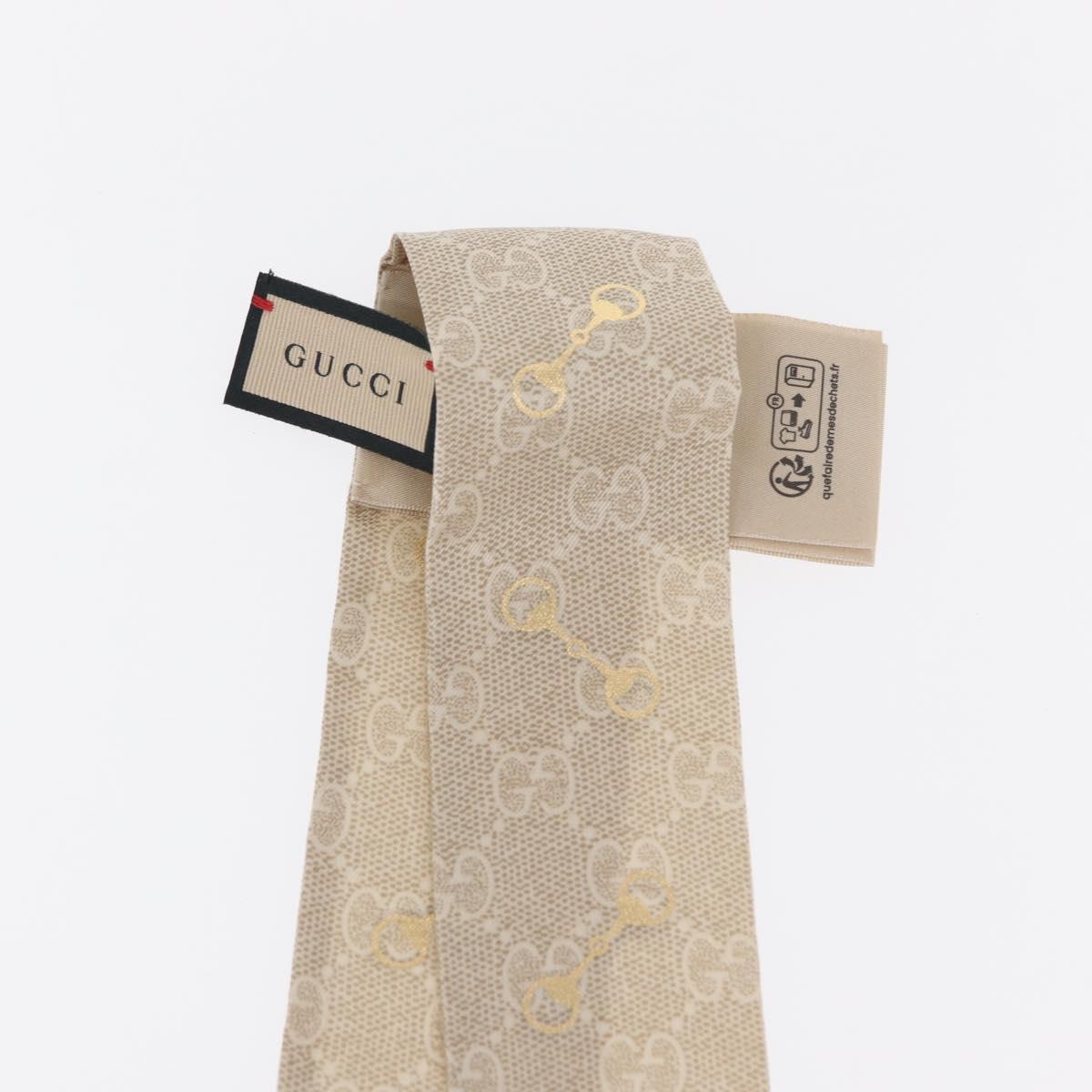 GUCCI Scarf Silk Old GUCCI Beige Pink 663719 Auth 148546M