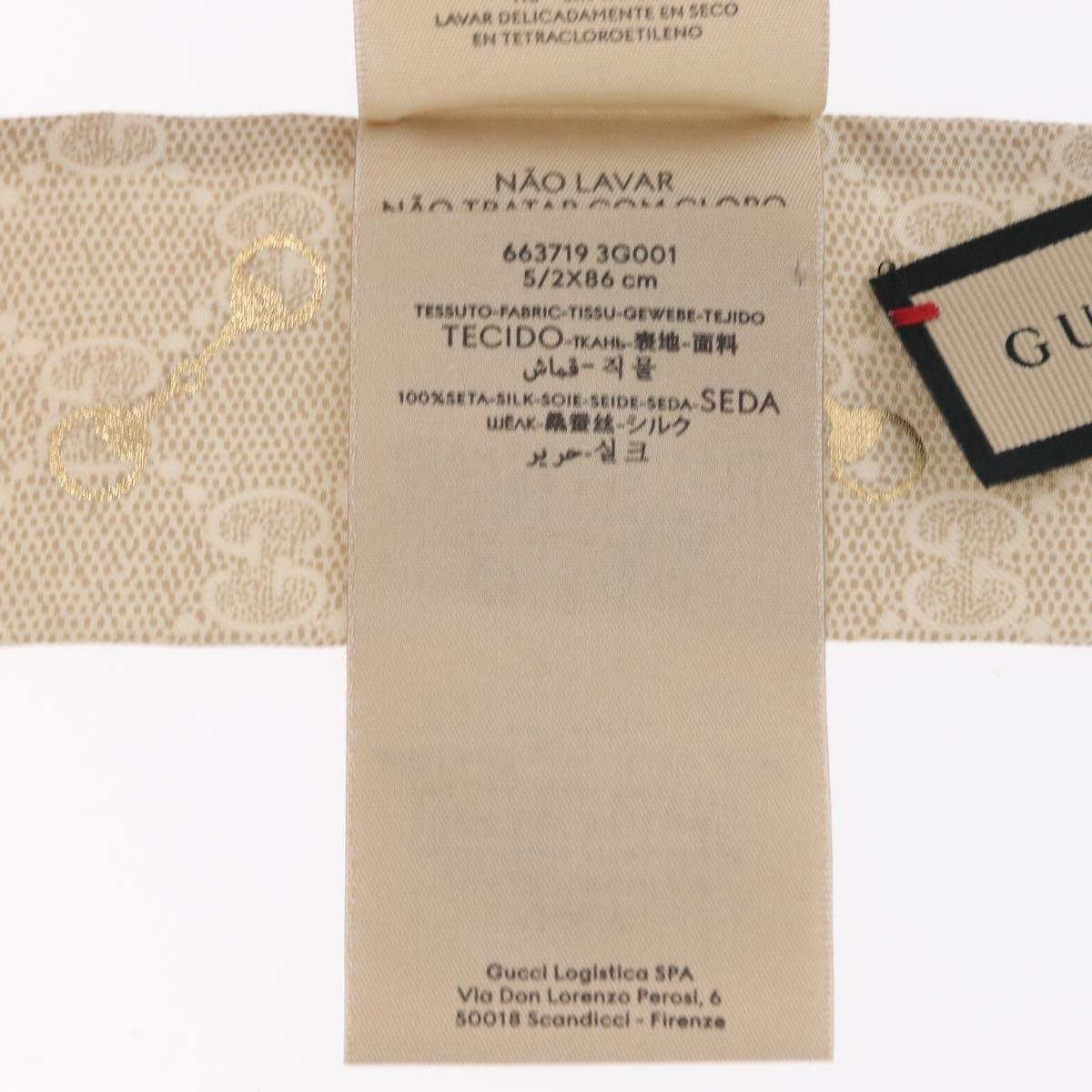 GUCCI Scarf Silk Old GUCCI Beige Pink 663719 Auth 148546M