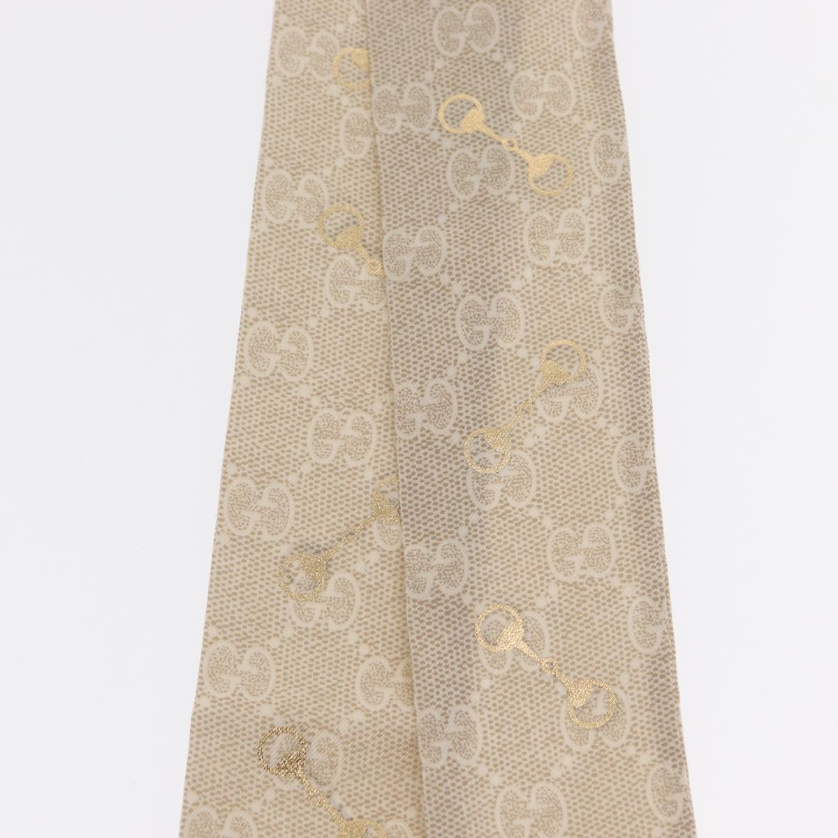 GUCCI Scarf Silk Old GUCCI Beige Pink 663719 Auth 148546M