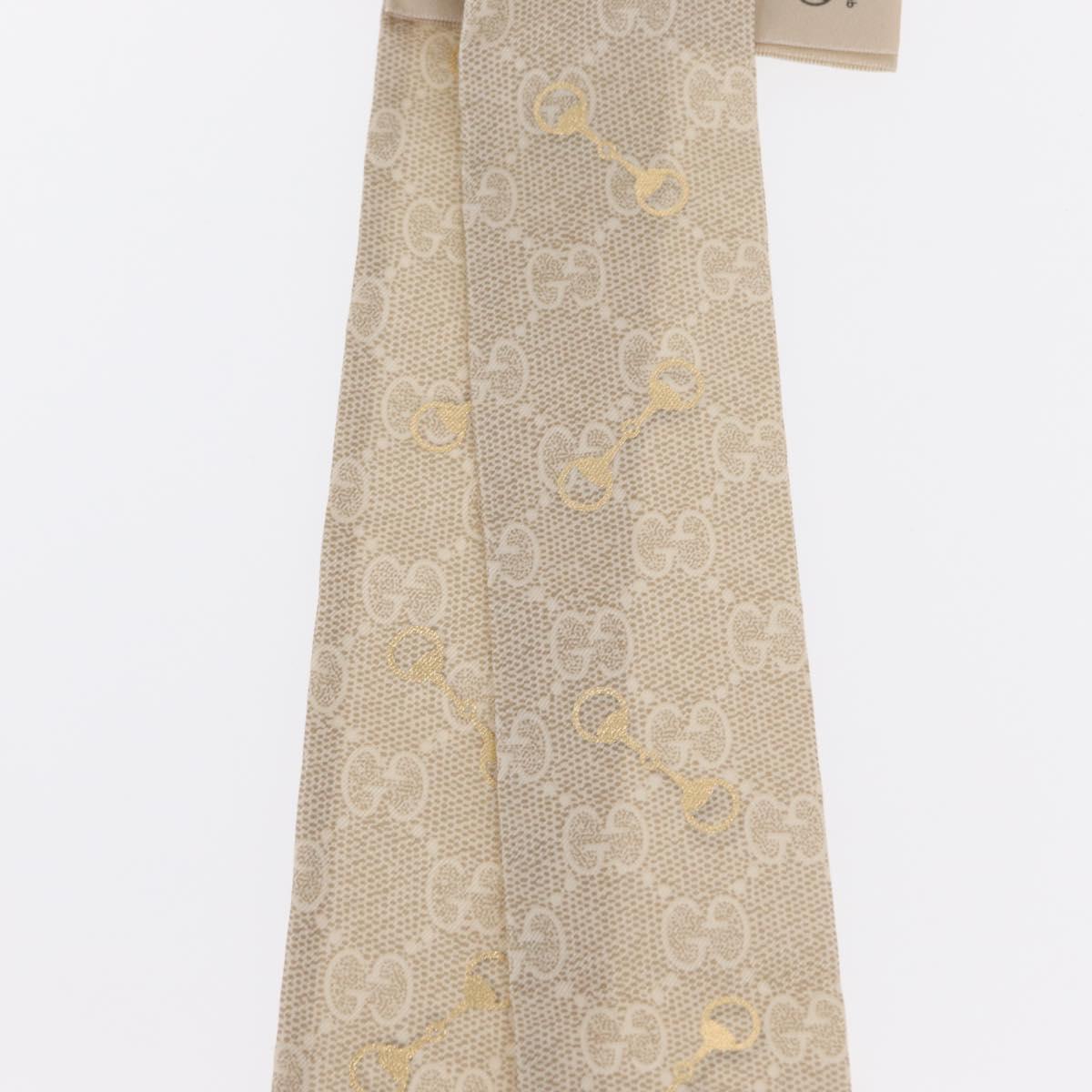 GUCCI Scarf Silk Old GUCCI Beige Pink 663719 Auth 148546M