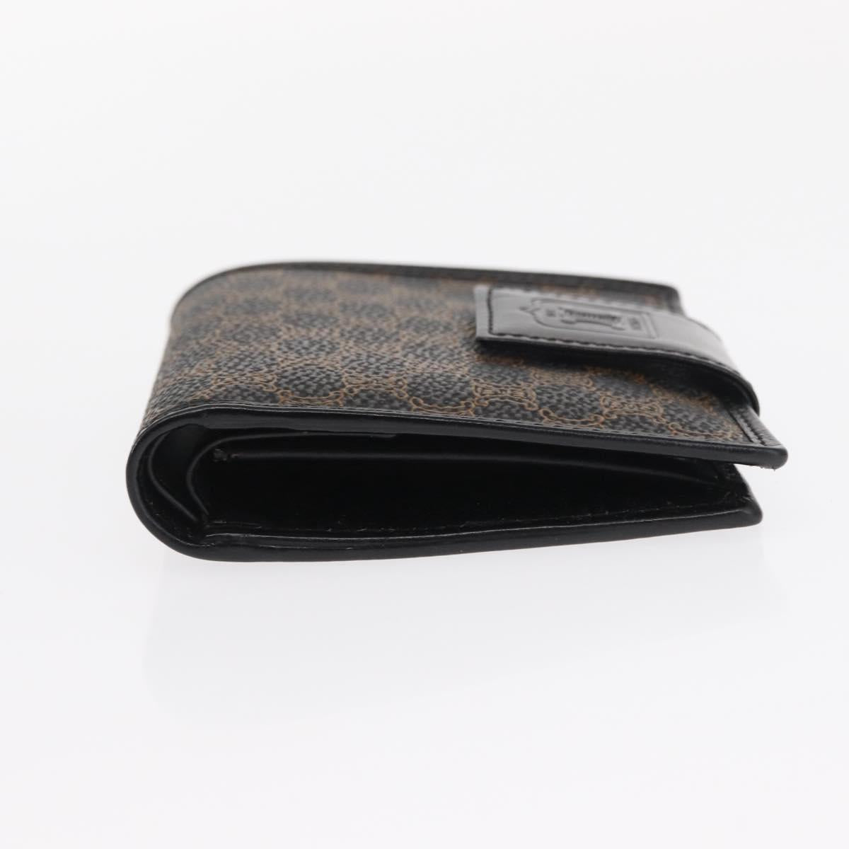 CELINE Macadam Canvas Wallet PVC Leather Black Auth 148550V