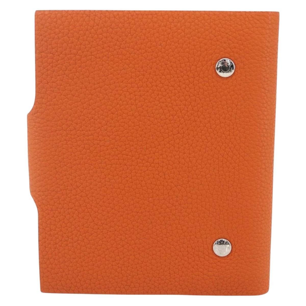 HERMES Note Planner Leather Orange Auth 148559M